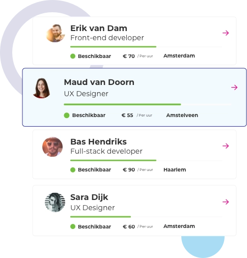 Match gemakkelijk de beste freelancer met de juiste expertise